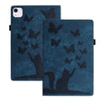 For iPad Air 11 2024 / Air 11 2025 Butterfly Cat Embossing Leather Tablet Case(Dark Blue) - iPad Air 11 2025 / 2024 Cases by PMC TechLife | Online Shopping South Africa | PMC TechLife | Buy Now Pay Later Mobicred