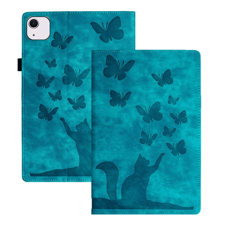 For iPad Air 11 2024 / Pro 11 2021 / 2020 Butterfly Cat Embossing Leather Tablet Case(Sky Blue) - iPad Air 11 2024 Cases by PMC TechLife | Online Shopping South Africa | PMC TechLife | Buy Now Pay Later Mobicred
