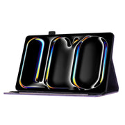 For iPad Pro 11 2024 Butterfly Cat Embossing Leather Tablet Case(Purple)