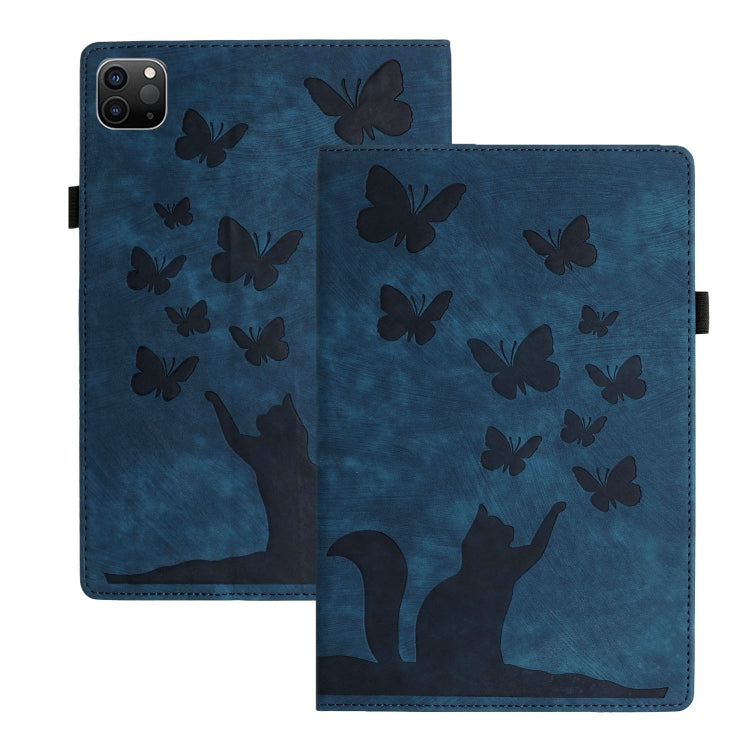 For iPad Pro 11 2024 Butterfly Cat Embossing Leather Tablet Case(Dark Blue) - iPad Pro 11 2024 Cases by PMC TechLife | Online Shopping South Africa | PMC TechLife | Buy Now Pay Later Mobicred