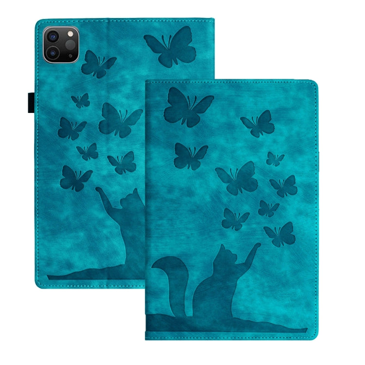For iPad Pro 11 2024 Butterfly Cat Embossing Leather Tablet Case(Sky Blue) - iPad Pro 11 2024 Cases by PMC TechLife | Online Shopping South Africa | PMC TechLife | Buy Now Pay Later Mobicred