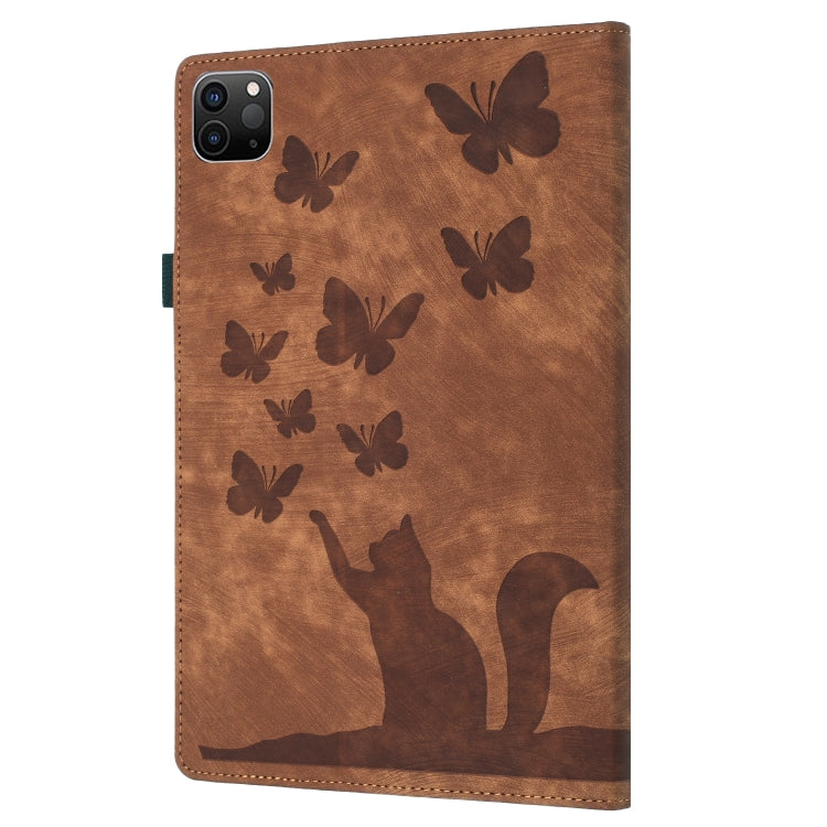 For iPad Pro 13 2024 Butterfly Cat Embossing Leather Tablet Case(Brown) - iPad Pro 13 2024 Cases by PMC TechLife | Online Shopping South Africa | PMC TechLife | Buy Now Pay Later Mobicred