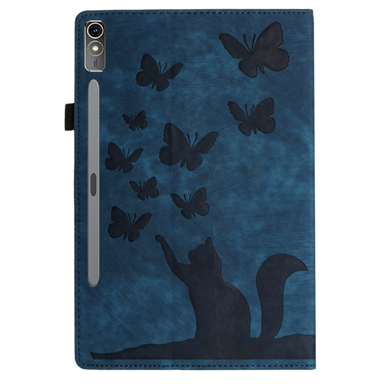 For Lenovo Tab P12 / Xiaoxin Pad Pro 12.7 Butterfly Cat Embossing Leather Tablet Case(Dark Blue) - Lenovo by PMC TechLife | Online Shopping South Africa | PMC TechLife | Buy Now Pay Later Mobicred