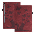For Lenovo Tab P12 / Xiaoxin Pad Pro 12.7 Butterfly Cat Embossing Leather Tablet Case(Red) - Lenovo by PMC TechLife | Online Shopping South Africa | PMC TechLife | Buy Now Pay Later Mobicred