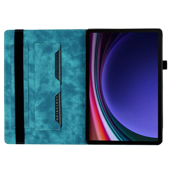 For Samsung Galaxy Tab S9 Ultra / S8 Ultra Butterfly Cat Embossing Leather Tablet Case(Sky Blue)