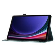 For Samsung Galaxy Tab S9 Ultra / S8 Ultra Butterfly Cat Embossing Leather Tablet Case(Sky Blue)