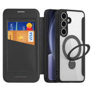 For Samsung Galaxy S25 5G DUX DUCIS Skin X Pro Series Magsafe Ring Holder Leather Phone Case(Black)