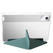 For Lenovo Tab M11 /Xiaoxin Pad 11 2024 Clear Acrylic Deformation Leather Tablet Case(Deep Green)