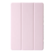For Lenovo Tab M11 /Xiaoxin Pad 11 2024 Clear Acrylic 3-Fold Leather Tablet Case(Pink)