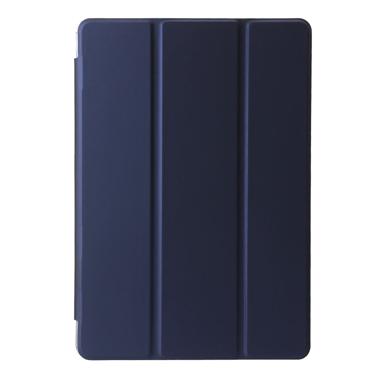 For Lenovo Tab M11 /Xiaoxin Pad 11 2024 Clear Acrylic 3-Fold Leather Tablet Case(Dark Blue)