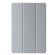 For Lenovo Tab M11 /Xiaoxin Pad 11 2024 Clear Acrylic 3-Fold Leather Tablet Case(Grey)