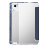 For Lenovo Tab M11 /Xiaoxin Pad 11 2024 Clear Acrylic 3-Fold Leather Tablet Case(Lavender)