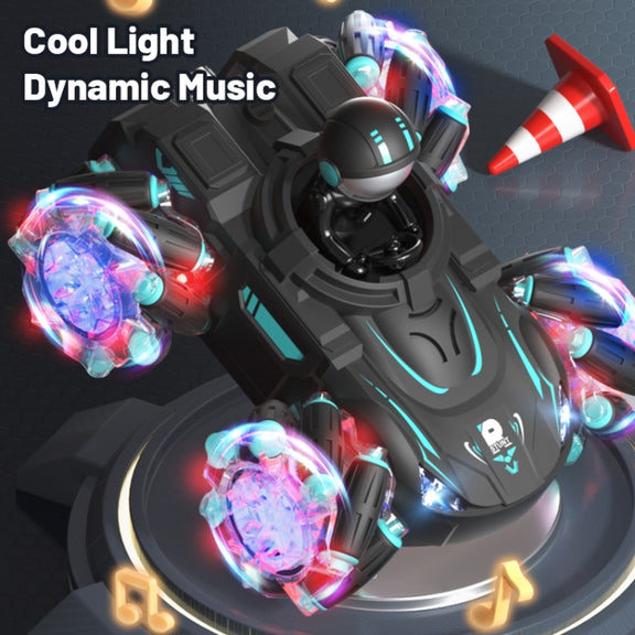 Q169 2.4G Magic Color Projection Stunt Remote Control Car(Black Red)