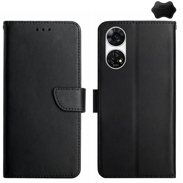 For ZTE Anshin Family A303ZT HT02 Genuine Leather Fingerprint-proof Flip Phone Case(Black) - ZTE Cases by PMC TechLife | Online Shopping South Africa | PMC TechLife | Buy Now Pay Later Mobicred