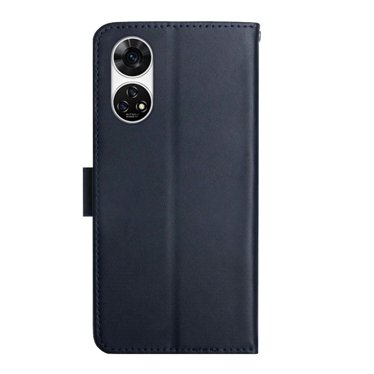 For ZTE Anshin Family A303ZT HT02 Genuine Leather Fingerprint-proof Flip Phone Case(Blue) - ZTE Cases by PMC TechLife | Online Shopping South Africa | PMC TechLife | Buy Now Pay Later Mobicred