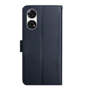 For ZTE Anshin Family A303ZT HT02 Genuine Leather Fingerprint-proof Flip Phone Case(Blue)