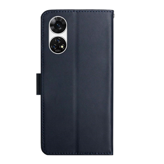 For ZTE Anshin Family A303ZT HT02 Genuine Leather Fingerprint-proof Flip Phone Case(Blue)
