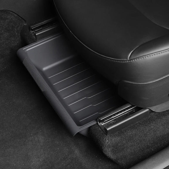 For Tesla Model Y 2021-2023 TPE Storage Organizer Under Car Seat, Style:without Cover(Black)