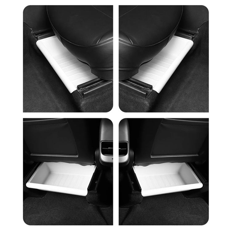 For Tesla Model Y 2021-2023 TPE Storage Organizer Under Car Seat, Style:without Cover(Black)