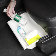 For Tesla Model Y 2021-2023 TPE Storage Organizer Under Car Seat, Style:with Cover(Black)