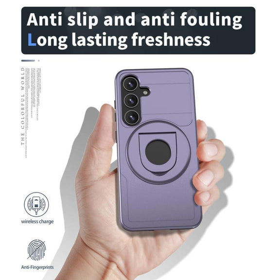 For Samsung Galaxy S24 5G Armor MagSafe Ring Holder Phone Case(Puple)
