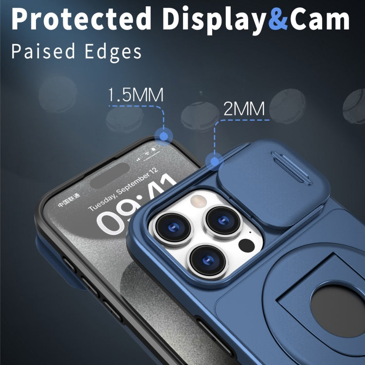 For iPhone 11 Camshield MagSafe Ring Holder Armor Phone Case(Blue) - iPhone 11 Cases by PMC TechLife | Online Shopping South Africa | PMC TechLife
