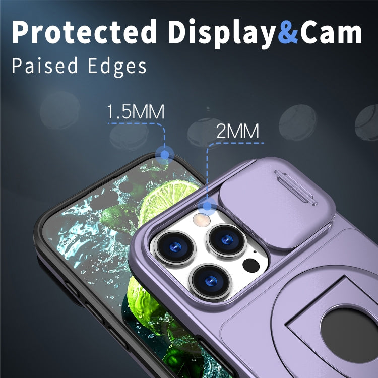 For iPhone 16 Pro Max Camshield MagSafe Ring Holder Armor Phone Case(Purple) - iPhone 16 Pro Max Cases by PMC TechLife | Online Shopping South Africa | PMC TechLife | Buy Now Pay Later Mobicred