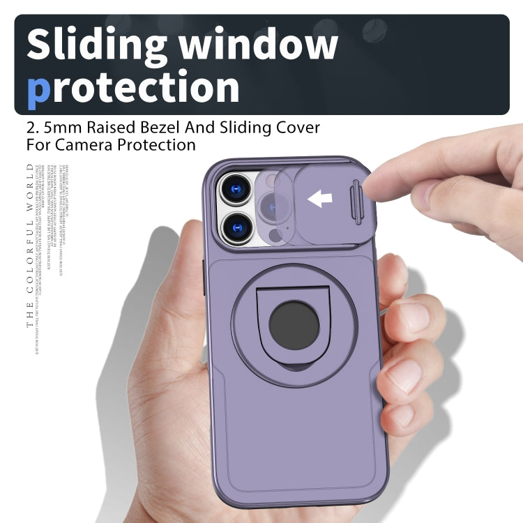For iPhone 16 Pro Max Camshield MagSafe Ring Holder Armor Phone Case(Purple) - iPhone 16 Pro Max Cases by PMC TechLife | Online Shopping South Africa | PMC TechLife | Buy Now Pay Later Mobicred