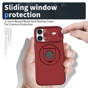 For iPhone 16 Pro Camshield MagSafe Ring Holder Armor Phone Case(Red)