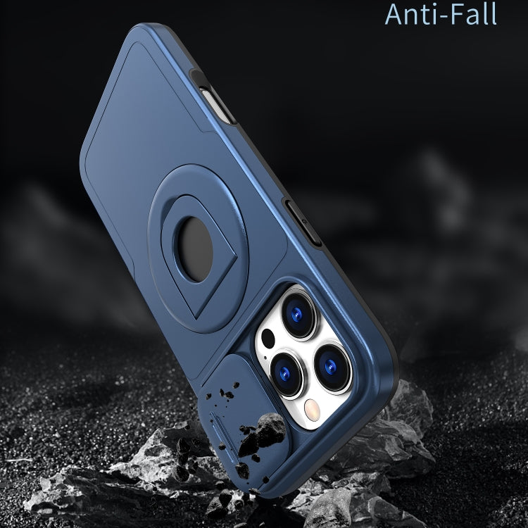 For iPhone 16 Pro Camshield MagSafe Ring Holder Armor Phone Case(Blue) - iPhone 16 Pro Cases by PMC TechLife | Online Shopping South Africa | PMC TechLife | Buy Now Pay Later Mobicred
