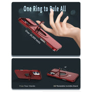 For iPhone 16 Plus Camshield MagSafe Ring Holder Armor Phone Case(Red)