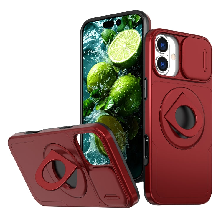 For iPhone 16 Camshield MagSafe Ring Holder Armor Phone Case(Red) - iPhone 16 Cases by PMC TechLife | Online Shopping South Africa | PMC TechLife | Buy Now Pay Later Mobicred