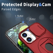 For iPhone 16 Camshield MagSafe Ring Holder Armor Phone Case(Red)