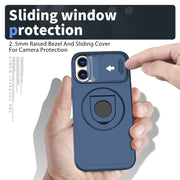 For iPhone 16 Camshield MagSafe Ring Holder Armor Phone Case(Blue)