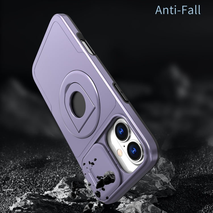 For iPhone 16 Camshield MagSafe Ring Holder Armor Phone Case(Purple) - iPhone 16 Cases by PMC TechLife | Online Shopping South Africa | PMC TechLife | Buy Now Pay Later Mobicred