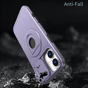 For iPhone 16 Camshield MagSafe Ring Holder Armor Phone Case(Purple)