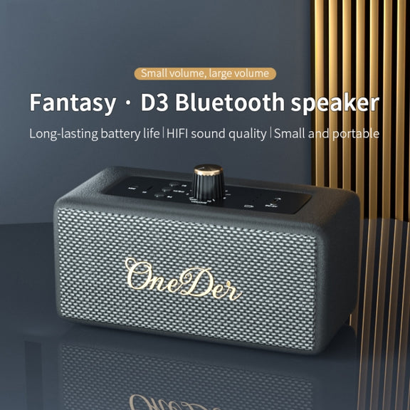 Oneder D3 Retro Leather Casing 30W Dual Units Wireless Bluetooth Speaker(White)