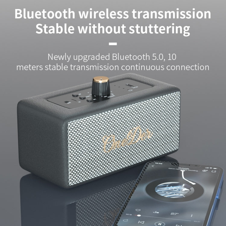 Oneder D3 Retro Leather Casing 30W Dual Units Wireless Bluetooth Speaker(White) - free shipping - PMC Jewellery - Order now!