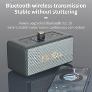 Oneder D3 Retro Leather Casing 30W Dual Units Wireless Bluetooth Speaker(White)