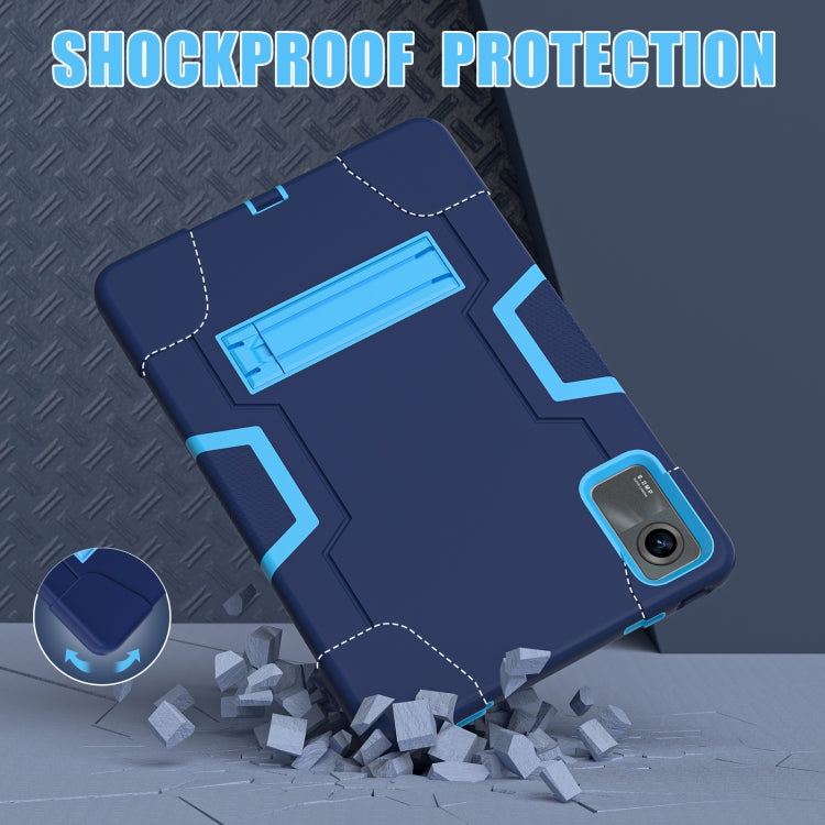 For Xiaomi Redmi Pad SE 11 2023 Contrast Color Silicone Hybrid PC Tablet Case with Holder(Navy Blue Blue) - More Tablet Cases by PMC TechLife | Online Shopping South Africa | PMC TechLife | Buy Now Pay Later Mobicred
