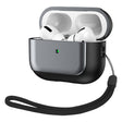 For AirPods Pro Electroplated Leather Texture Wireless Earphones Protective Case(Grey) - For AirPods Pro by PMC Jewellery | Online Shopping South Africa | PMC Jewellery | Buy Now Pay Later Mobicred