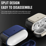 For AirPods 3 Electroplated Leather Texture Wireless Earphones Protective Case(Rose Pink)