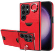 For Samsung Galaxy S24 Ultra 5G Calf Texture Card Slot Ring Holder Phone Case(Red) - Galaxy S24 Ultra 5G Tempered Glass by PMC TechLife | Online Shopping South Africa | PMC TechLife