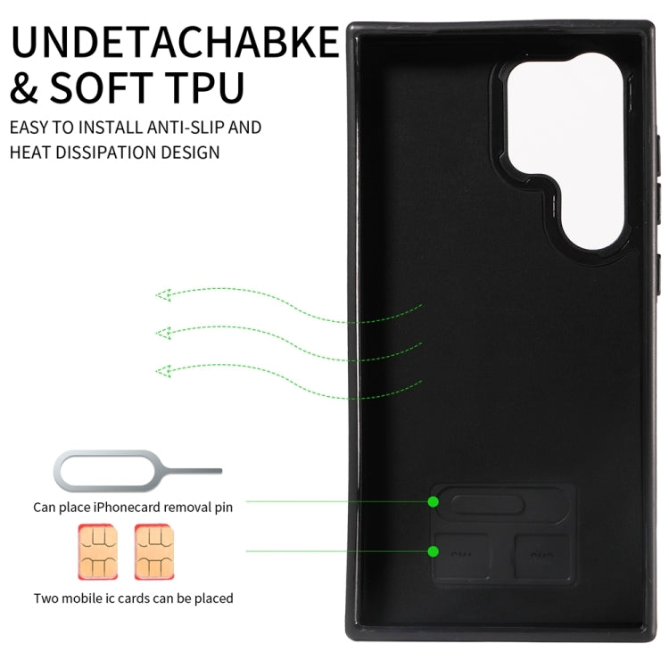 For Samsung Galaxy S24 Ultra 5G Calf Texture Card Slot Ring Holder Phone Case(Red) - Galaxy S24 Ultra 5G Tempered Glass by PMC TechLife | Online Shopping South Africa | PMC TechLife