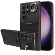 For Samsung Galaxy S24 Ultra 5G Calf Texture Card Slot Ring Holder Phone Case(Black) - Galaxy S24 Ultra 5G Tempered Glass by PMC TechLife | Online Shopping South Africa | PMC TechLife