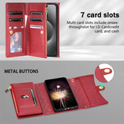 For Google Pixel 7 Zipper Multi-Card Wallet Rhombic Leather Phone Case(Red)