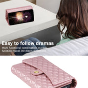 For Google Pixel 7a Zipper Multi-Card Wallet Rhombic Leather Phone Case(Rose Gold)