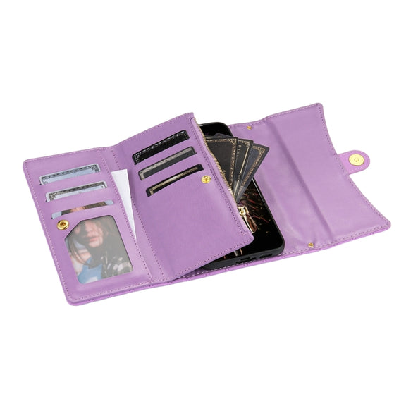 For Google Pixel 6 Zipper Multi-Card Wallet Rhombic Leather Phone Case(Purple)