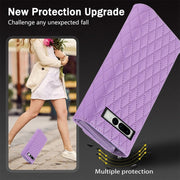 For Google Pixel 6 Zipper Multi-Card Wallet Rhombic Leather Phone Case(Purple)
