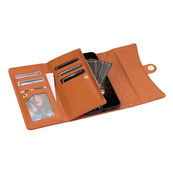 For Google Pixel 6 Zipper Multi-Card Wallet Rhombic Leather Phone Case(Brown)